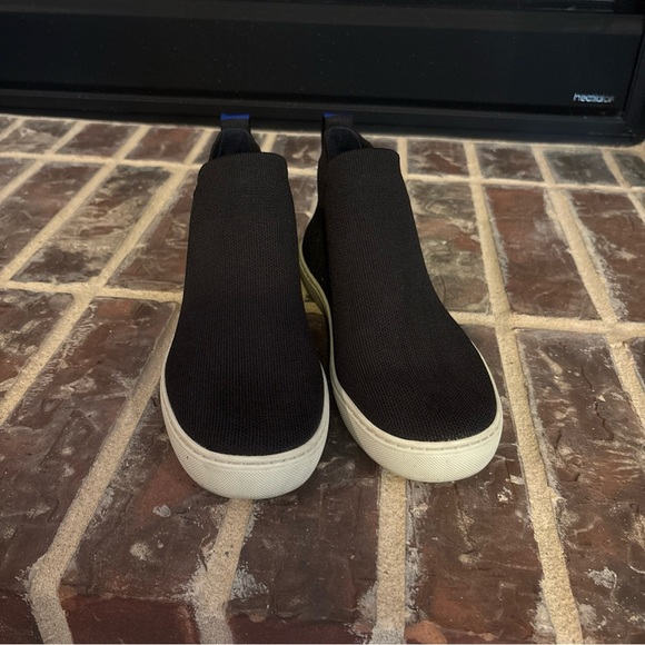 Rothy's Shoes - Rothys The Chelsea Sneaker Boot Womens 8.5 Black Knit Slip On Mid Top Stretch